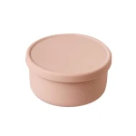 VZ-Large Round Silicone Microwave Bowl – Food-Grade Leakproof Bento Container for Office, School & Picnic[ Pale pink]-700ml