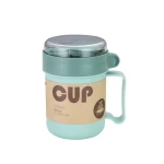 VZ-Morandi Portable Microwave Soup Cup with Sealed Lid and spoon – Leakproof Food Container for Soup, Noodles & Lunch-Mint Green