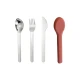 VZ-Stainless Steel 3-Piece Portable Cutlery Set – Knife, Fork & Spoon for Travel, Office & Outdoor Use-Pale pink case