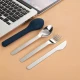 VZ-Stainless Steel 3-Piece Portable Cutlery Set – Knife, Fork & Spoon for Travel, Office & Outdoor Use-Teal case