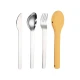 VZ-Stainless Steel 3-Piece Portable Cutlery Set – Knife, Fork & Spoon for Travel, Office & Outdoor Use-Yellow case