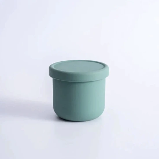 VZ-250ml Small Round Silicone Microwave Bowl – Food-Grade Leakproof Lunch Container for Office, School & Picnic (Green)