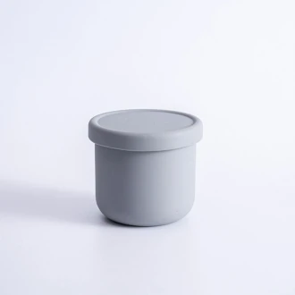 VZ-250ml Small Round Silicone Microwave Bowl – Food-Grade Leakproof Lunch Container for Office, School & Picnic (Grey)