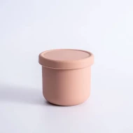 VZ-250ml Small Round Silicone Microwave Bowl – Food-Grade Leakproof Lunch Container for Office, School & Picnic (Pale Pink)