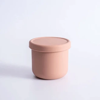 VZ-250ml Small Round Silicone Microwave Bowl – Food-Grade Leakproof Lunch Container for Office, School & Picnic (Pale Pink)