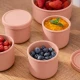 VZ-250ml Small Round Silicone Microwave Bowl – Food-Grade Leakproof Lunch Container for Office, School & Picnic (Pale Pink)