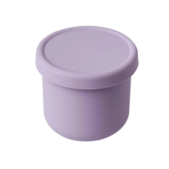 VZ-250ml Small Round Silicone Microwave Bowl – Food-Grade Leakproof Lunch Container for Office, School & Picnic (purple)