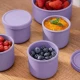 VZ-250ml Small Round Silicone Microwave Bowl – Food-Grade Leakproof Lunch Container for Office, School & Picnic (purple)