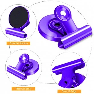 VZ Fridge Circular Magnet With Clip ,  Lilac