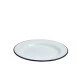 Neville Genware Enamel Wide Rim Plate White & Blue 24cm Neville Genware Enamel Wide Rim Plate White & Blue 24cm