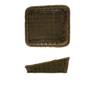 Neville Genware Polywicker Angled Basket, 26.5 x 26.5 x 40/ 100mm