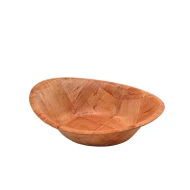 Neville Genware Oval Woven Wood Bowls 9"x7" Singles ( 22.9 x 17.8 x 6cm)