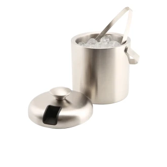 Neville Genware Insulated Stainless Steel Ice Bucket & Tong, 1.2 Litres