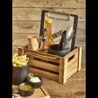 Neville Genware Black Wooden Menu Clipboard, A5