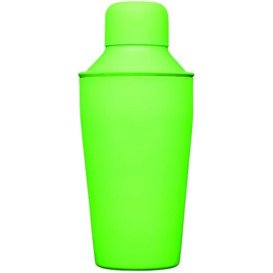 BarCraft Mini Cocktail Shaker, Stainless Steel, Neon Green, 300 ml
