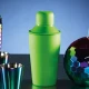 BarCraft Mini Cocktail Shaker, Stainless Steel, Neon Green, 300 ml