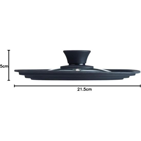 MasterClass 3in1 Lid, Saucepan Lid, Glass and Heat-Resistant Silicone, 16 cm/18 cm/20 cm, Black