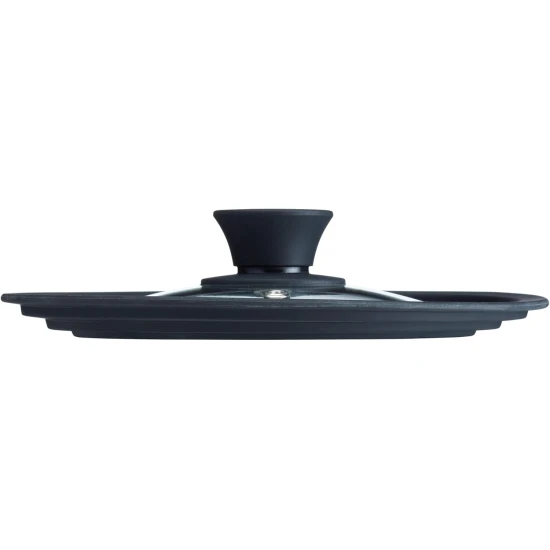 MasterClass 3in1 Lid, Saucepan Lid, Glass and Heat-Resistant Silicone, 16 cm/18 cm/20 cm, Black