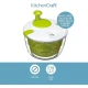 Kitchen Craft Deluxe  Twist ActionSalad Spinner and Dresser, BPA Plastic Free and Easy to Clean, Large, White/Green, 25cm