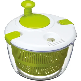 Kitchen Craft Deluxe  Twist ActionSalad Spinner and Dresser, BPA Plastic Free and Easy to Clean, Large, White/Green, 25cm