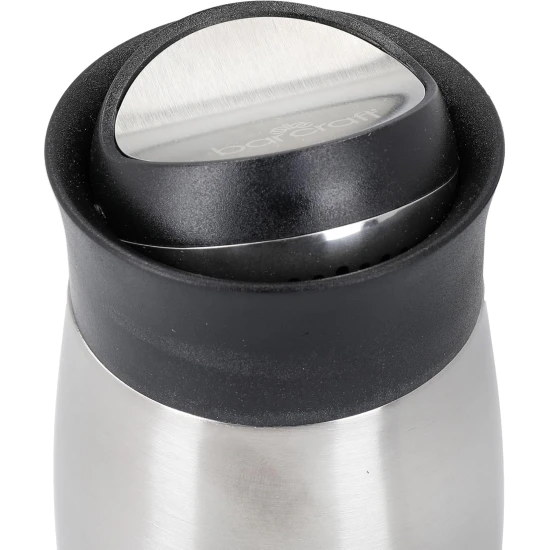 BarCraft Stainless Steel Flip Top Cocktail Shaker, 450ml, Black