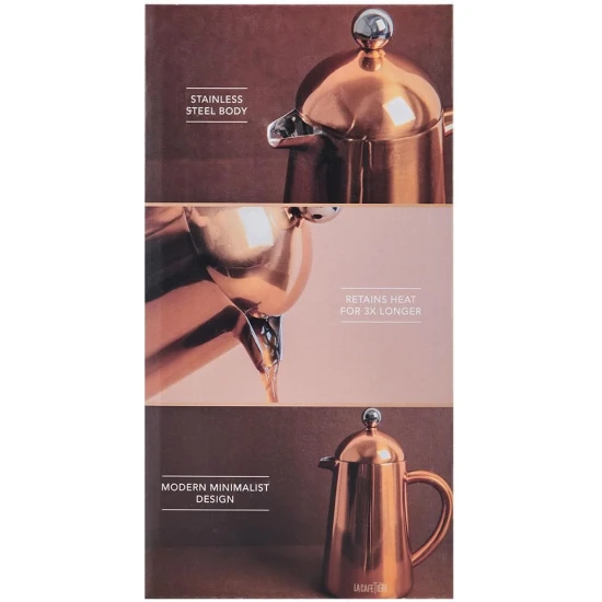 La Cafetière Havana Double-Walled Cafetiere, 3-Cup , Copper, 350ml