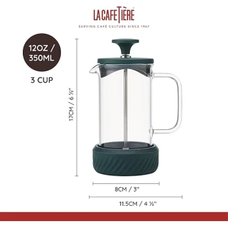 La Cafetière Zero 3 Cup/350ml, Green, Coffee No Mess French Press