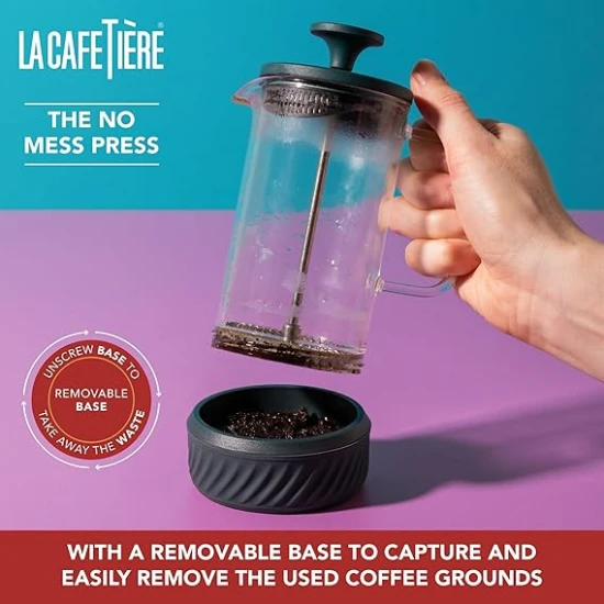 La Cafetière Zero 3 Cup/350ml, Green, Coffee No Mess French Press