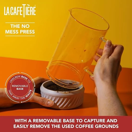 La Cafetière Zero 3 Cup /350ml Cafetiere Latte, Coffee No Mess French Press