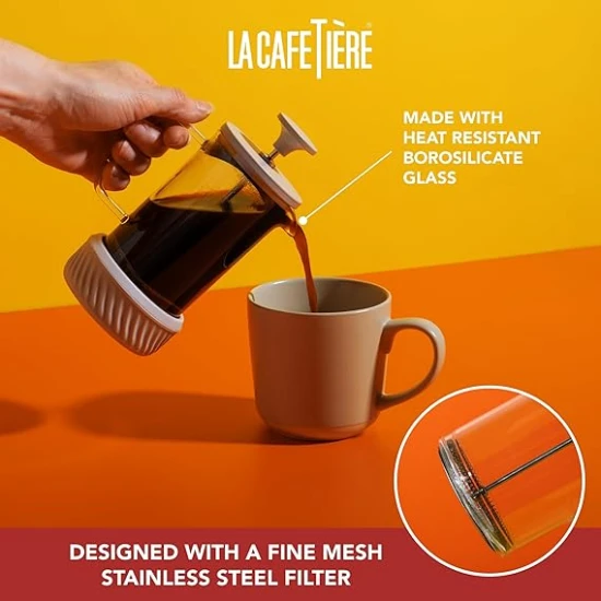 La Cafetière Zero 3 Cup /350ml Cafetiere Latte, Coffee No Mess French Press