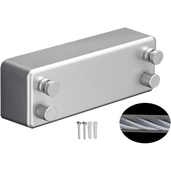  VZ Premium Double Retractable Rustproof Clothesline for Indoor & Outdoor Use,  4.2 Meters Silver