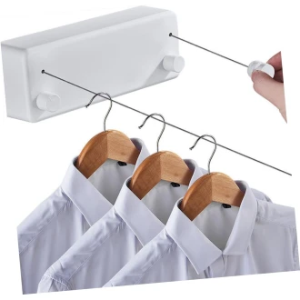  VZ Premium  Double Retractable Rustproof Clothesline for Indoor & Outdoor Use,  4.2 Meters, White
