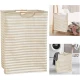 VZ Laundry Basket, Foldable Laundry Hamper, 60 Liters, Khaki and White