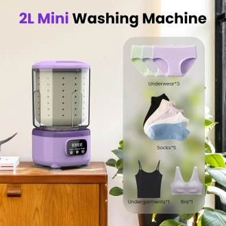 Cordless & Rechargeable Underwear Washer with Laundry Cup – 2 Liters Rechargeable Mini Washing Machine for Bras, Socks & Delicates