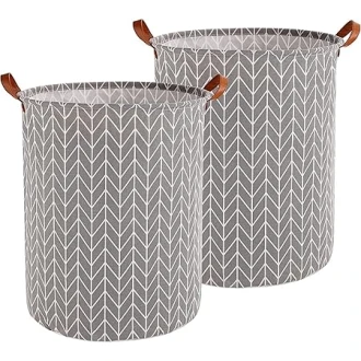 VZ Laundry Basket Foldable, Waterproof , Collapsible Laundry Hamper, 65L, Grey