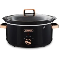 Tower Infinity Slow Cooker with 3 Heat Settings & Keep Warm Function, 6.5L, 300W, Black and Rose Gold