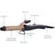 Carmen Twilight 25 mm Curling Tong with Keratin Protech Coating, Non-Slip Clamp, Blue and Champagne
