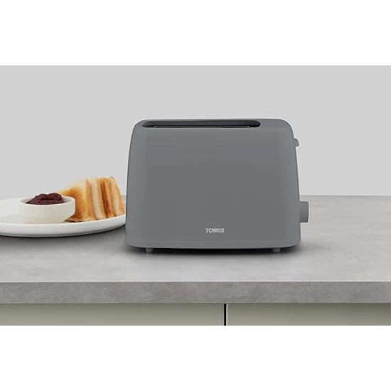  Tower Presto 2 Slice Toaster with 6 Browning Levels, 650W, Grey