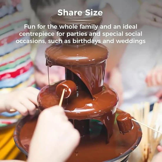 Tower Chocolate Fountain in Red – Three-Tier Hot Chocolate Fondue Maker