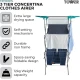 Tower 3 Tier Concertina Clothes Airer with Fold Out Hanger Hooks, 18m Drying Space, Self-Setting Frame, Space- Saving Foldable Design