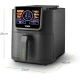 Tower AIRX Digital Single Basket Air Fryer with A.I & Vortx Technology, 6 Cooking Pre-sets, Space Saving Design, 60 Minute Timer, 1500W, Grey,  5 Litre