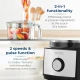 Tower T18008BLK Multi-Function Food Processer & Blender with 2L Mixing Bowl, 1.8L Jug, 2 Speed Settings & Pulse Function, 750W, Black