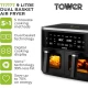 Tower  Vortx Vizion 9L Dual Basket Air Fryer with Digital Control Panel, 8 Cooking Pre-sets, Sync Function & Match Cook Function, Shake Reminder, 2400W, Black