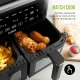Tower  Vortx Vizion 9L Dual Basket Air Fryer with Digital Control Panel, 8 Cooking Pre-sets, Sync Function & Match Cook Function, Shake Reminder, 2400W, Black