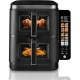 Swan  11L Twin Stack Air Fryer, Swan Cyclone Technology, Two 5.5L Baskets, Space-Saving Vertical Stack Design, Foldable Digital Touch Display, Dual Cook Functions,10 Pre-Sets, 2800W Black