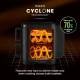 Swan  11L Twin Stack Air Fryer, Swan Cyclone Technology, Two 5.5L Baskets, Space-Saving Vertical Stack Design, Foldable Digital Touch Display, Dual Cook Functions,10 Pre-Sets, 2800W Black