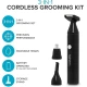 Carmen  Signature 3-in-1 Grooming Kit, Nose, Beard & Eyebrow Timer, Washable Heads, Battery Operated, Graphite and Silver