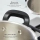 Swan Townhouse 24cm Stainless Steel Casserole Dish with Glass Lid, Suitable for All Hob Types (Including Induction), Dishwasher Safe, Stainless Steel