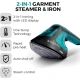 Tower 2-in-1 Hand Garment Steamer with Iron Feature, Digital LED Display, One Temperature Technology, Double Soleplate, 25 Second Heat-up, Black and Teal