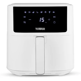 Tower Vortx Air Fryer with Digital Control Panel, 8 Pre-Set Cooking Functions, 1700W, 6L, White